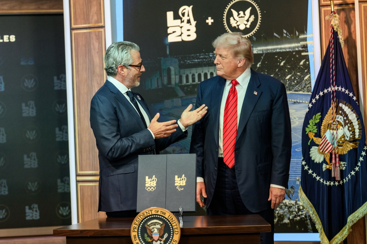 President Donald Trump delivers remarks before signing an executive order creating a task force for the 2028 Los Angeles Olympics, Tuesday, August 5, 2025, in the South Court Auditorium of the Eisenhower Executive Office Building at the White House. (Official White House Photo by Joyce N. Boghosian)