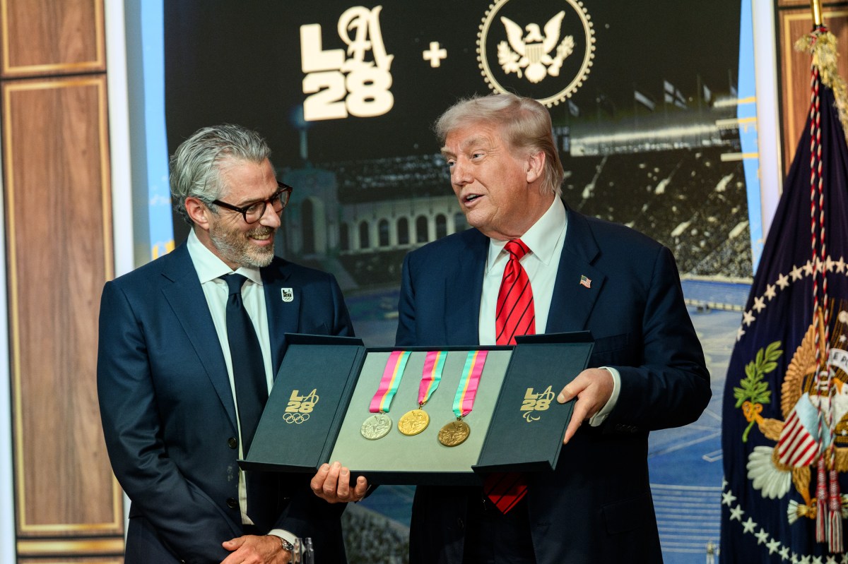 President Donald Trump delivers remarks before signing an executive order creating a task force for the 2028 Los Angeles Olympics, Tuesday, August 5, 2025, in the South Court Auditorium of the Eisenhower Executive Office Building at the White House. (Official White House Photo by Joyce N. Boghosian)