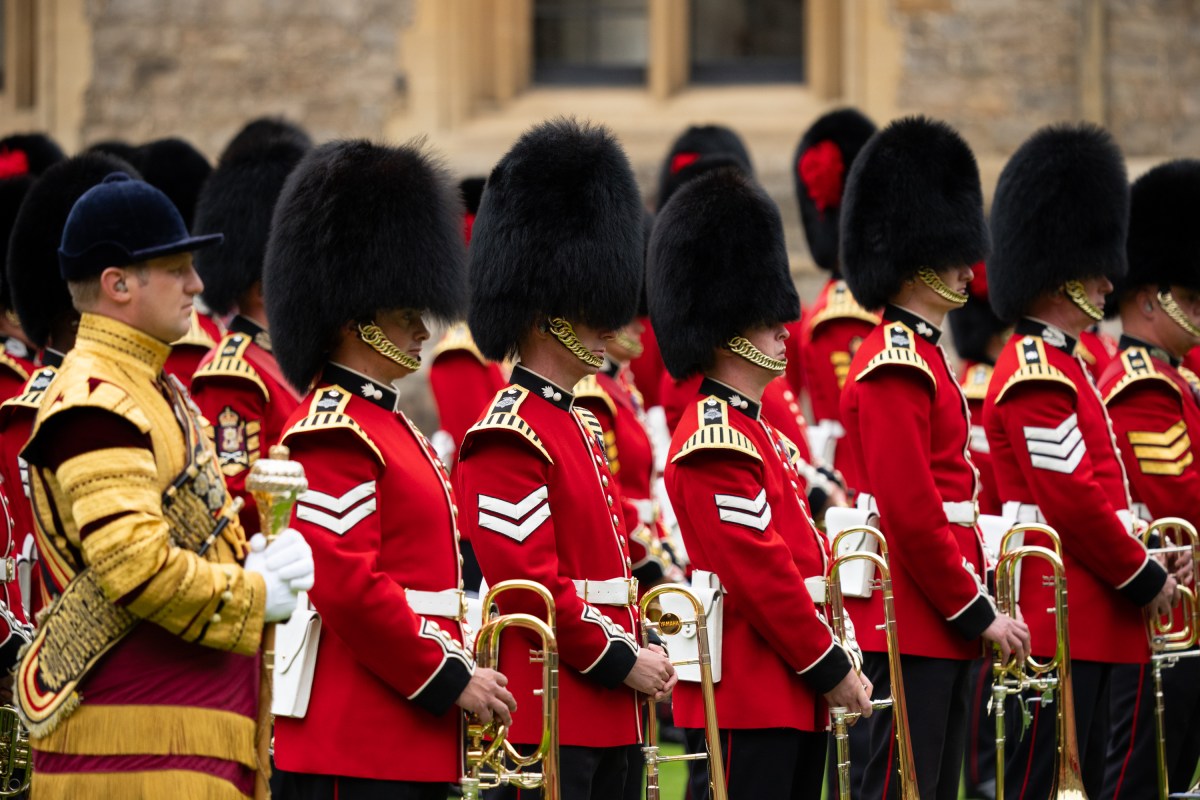 President Donald Trump and First Lady Melania Trump are greeted by King Charles III, Queen Camilla, and the Prince and Princess of Wales, William and Katherine, during a ceremonial greeting and troop inspection at Windsor Castle in Windsor, England on Wednesday, September 17, 2025. (Official White House Photo by Andrea Hanks)
