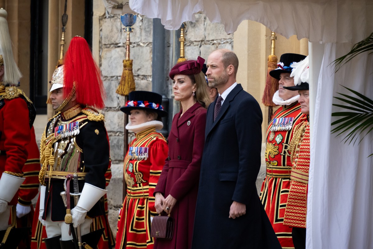 President Donald Trump and First Lady Melania Trump are greeted by King Charles III, Queen Camilla, and the Prince and Princess of Wales, William and Katherine, during a ceremonial greeting and troop inspection at Windsor Castle in Windsor, England on Wednesday, September 17, 2025. (Official White House Photo by Andrea Hanks)