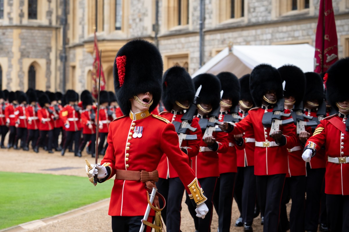 President Donald Trump and First Lady Melania Trump are greeted by King Charles III, Queen Camilla, and the Prince and Princess of Wales, William and Katherine, during a ceremonial greeting and troop inspection at Windsor Castle in Windsor, England on Wednesday, September 17, 2025. (Official White House Photo by Andrea Hanks)