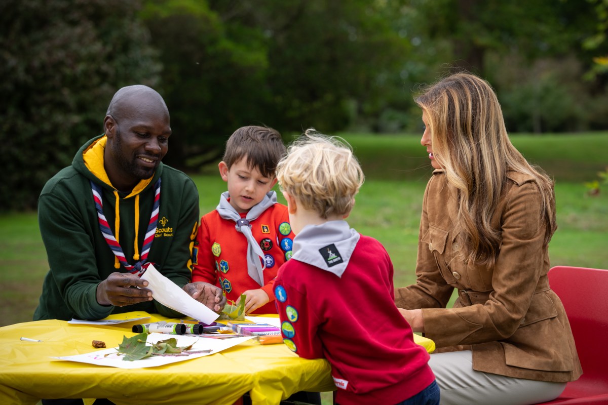 First Lady Melania Trump and the Princess of Wales meet members of the Scouts’ Squirrels programme on the grounds of Frogmore Cottage, Thursday, September 18, 2025. (Official White House Photo by Andrea Hanks)