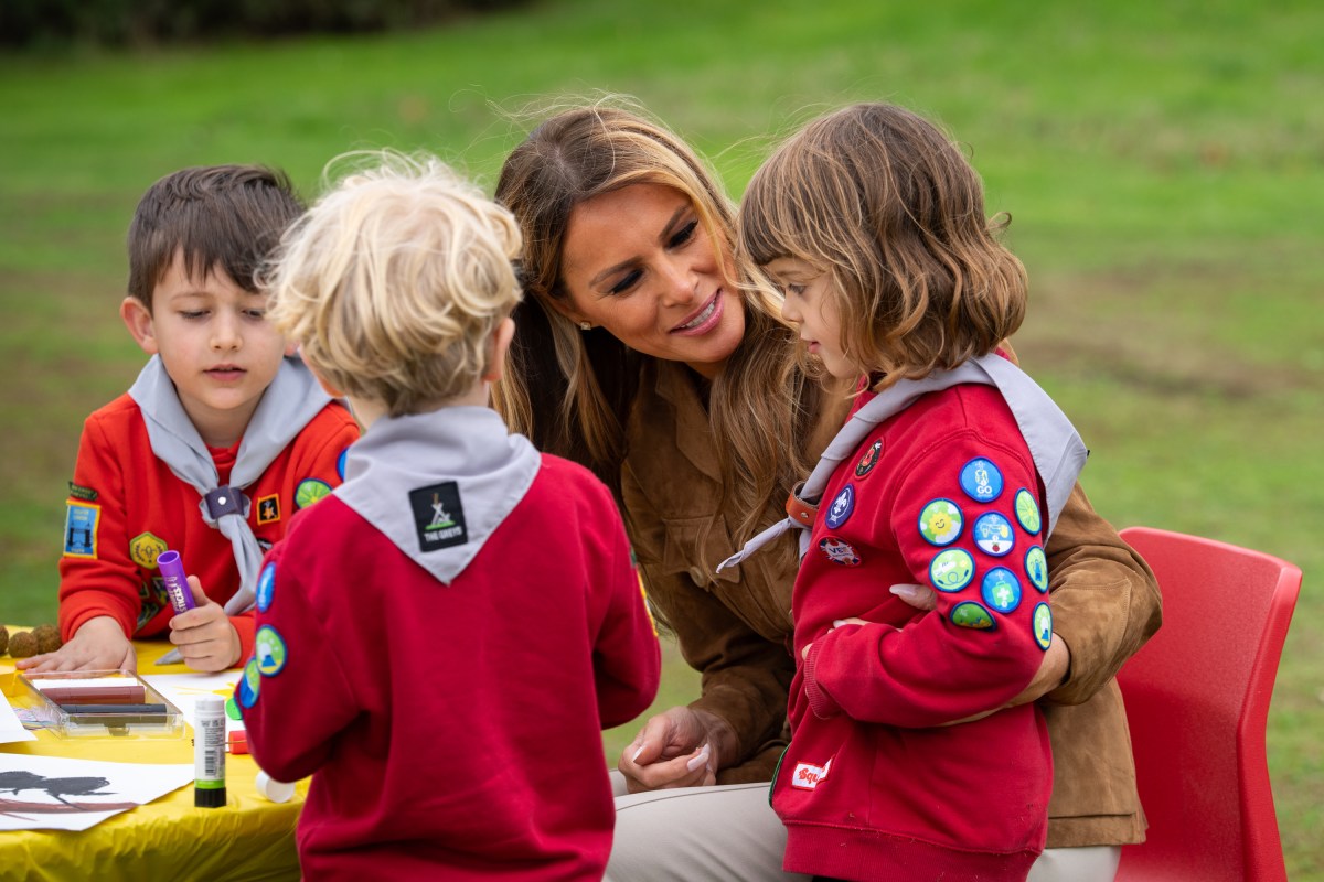 First Lady Melania Trump and the Princess of Wales meet members of the Scouts’ Squirrels programme on the grounds of Frogmore Cottage, Thursday, September 18, 2025. (Official White House Photo by Andrea Hanks)