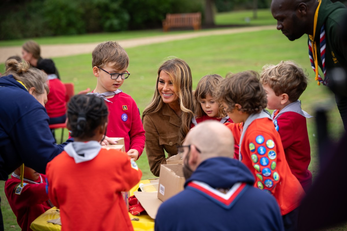 First Lady Melania Trump and the Princess of Wales meet members of the Scouts’ Squirrels programme on the grounds of Frogmore Cottage, Thursday, September 18, 2025. (Official White House Photo by Andrea Hanks)