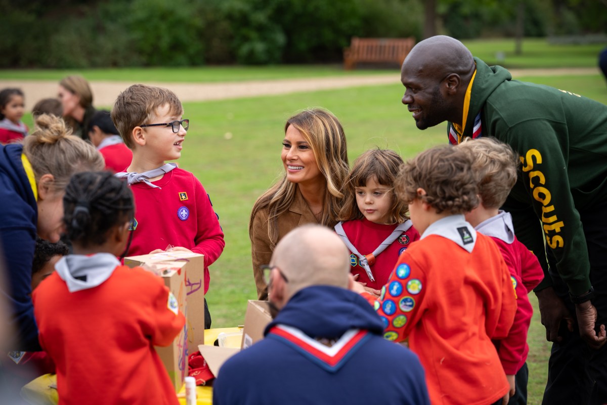 First Lady Melania Trump and the Princess of Wales meet members of the Scouts’ Squirrels programme on the grounds of Frogmore Cottage, Thursday, September 18, 2025. (Official White House Photo by Andrea Hanks)