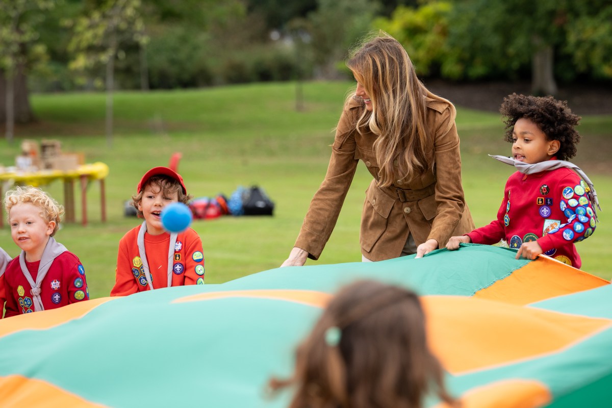 First Lady Melania Trump and the Princess of Wales meet members of the Scouts’ Squirrels programme on the grounds of Frogmore Cottage, Thursday, September 18, 2025. (Official White House Photo by Andrea Hanks)