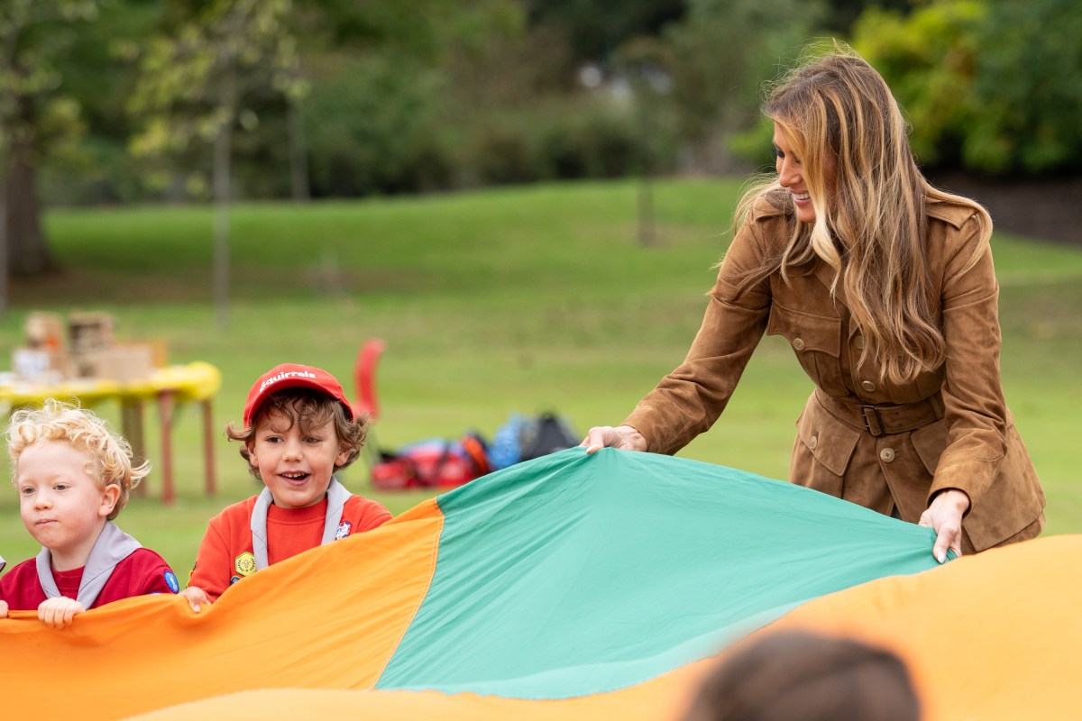 First Lady Melania Trump and the Princess of Wales meet members of the Scouts’ Squirrels programme on the grounds of Frogmore Cottage, Thursday, September 18, 2025. (Official White House Photo by Andrea Hanks)