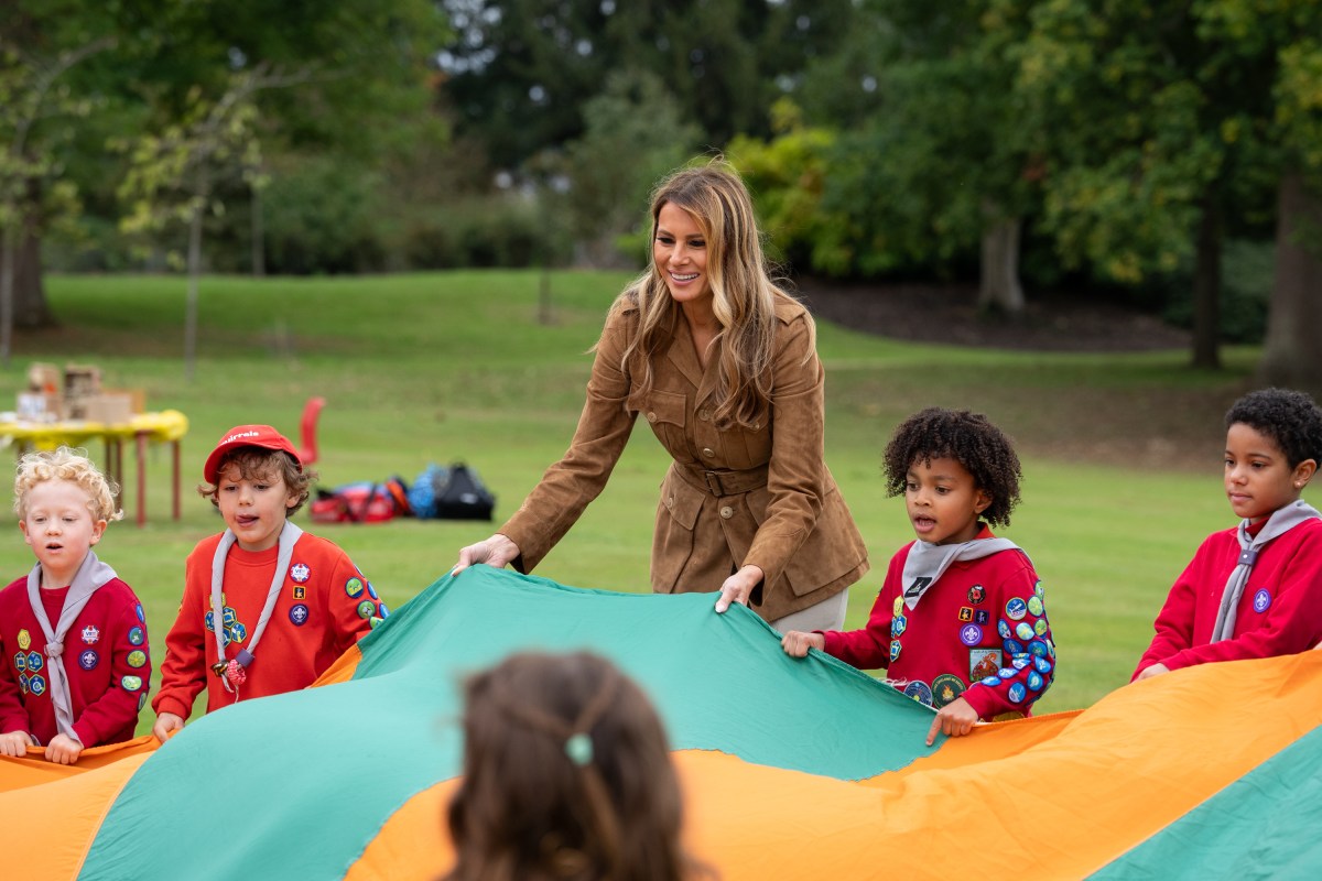 First Lady Melania Trump and the Princess of Wales meet members of the Scouts’ Squirrels programme on the grounds of Frogmore Cottage, Thursday, September 18, 2025. (Official White House Photo by Andrea Hanks)