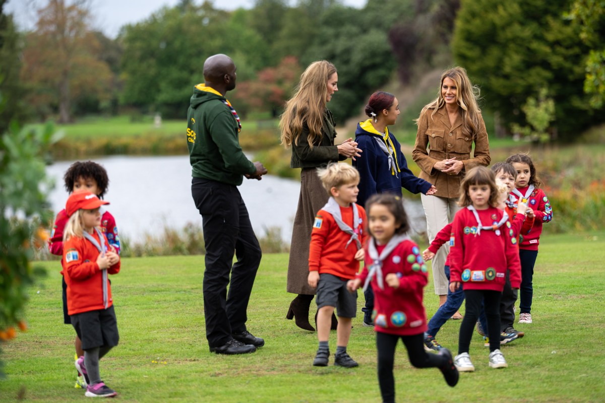 First Lady Melania Trump and the Princess of Wales meet members of the Scouts’ Squirrels programme on the grounds of Frogmore Cottage, Thursday, September 18, 2025. (Official White House Photo by Andrea Hanks)