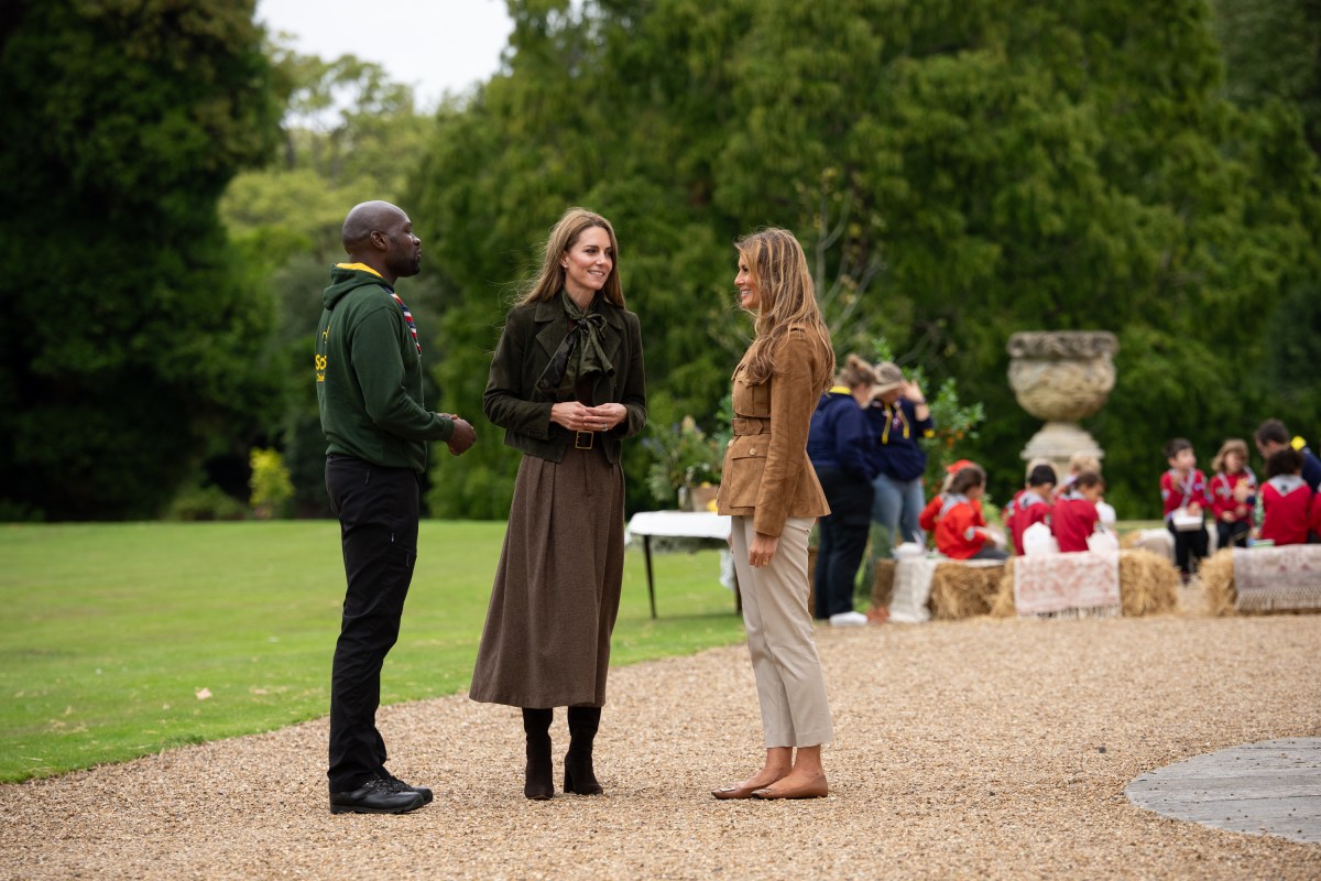 First Lady Melania Trump and the Princess of Wales meet members of the Scouts’ Squirrels programme on the grounds of Frogmore Cottage, Thursday, September 18, 2025. (Official White House Photo by Andrea Hanks)