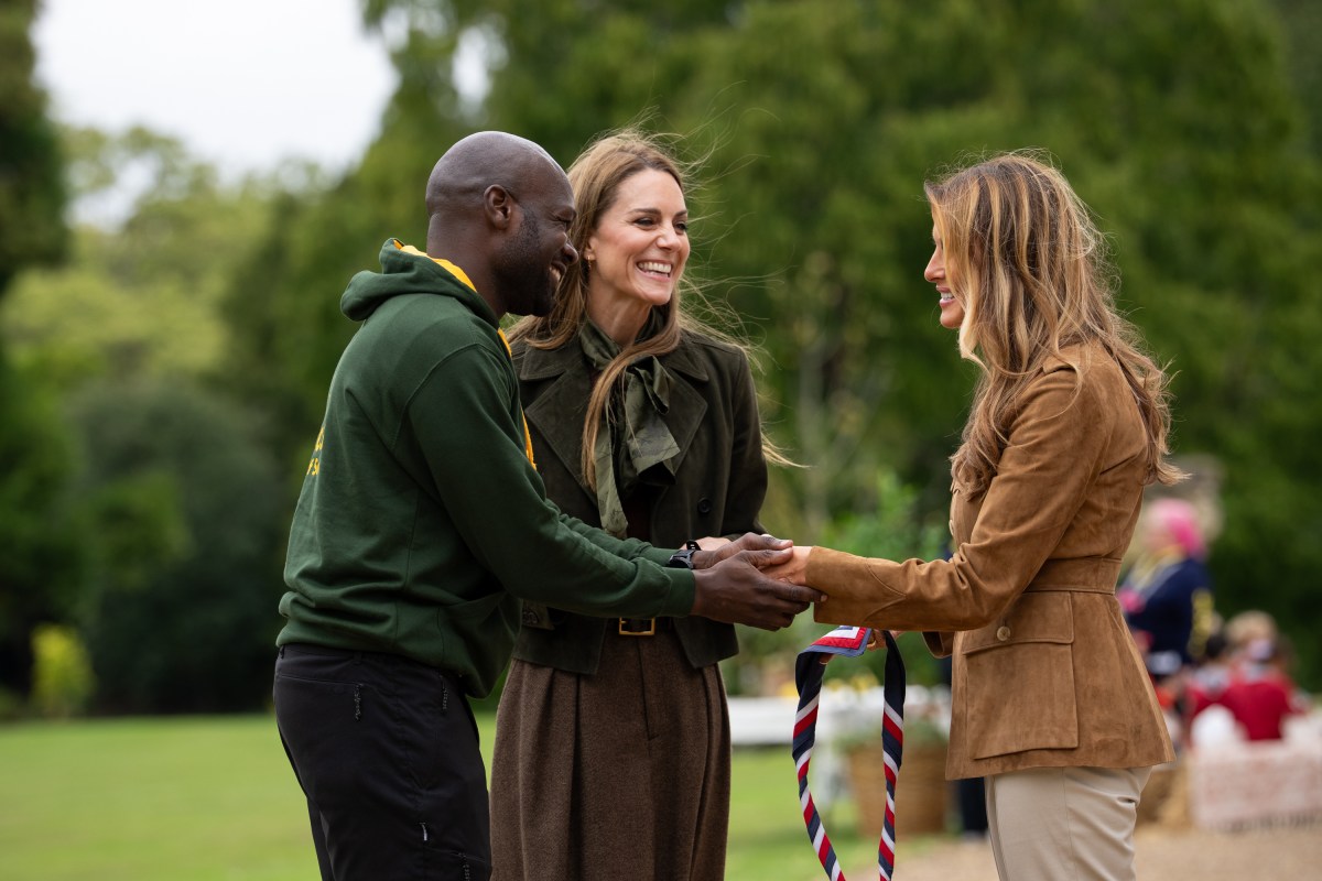 First Lady Melania Trump and the Princess of Wales meet members of the Scouts’ Squirrels programme on the grounds of Frogmore Cottage, Thursday, September 18, 2025. (Official White House Photo by Andrea Hanks)