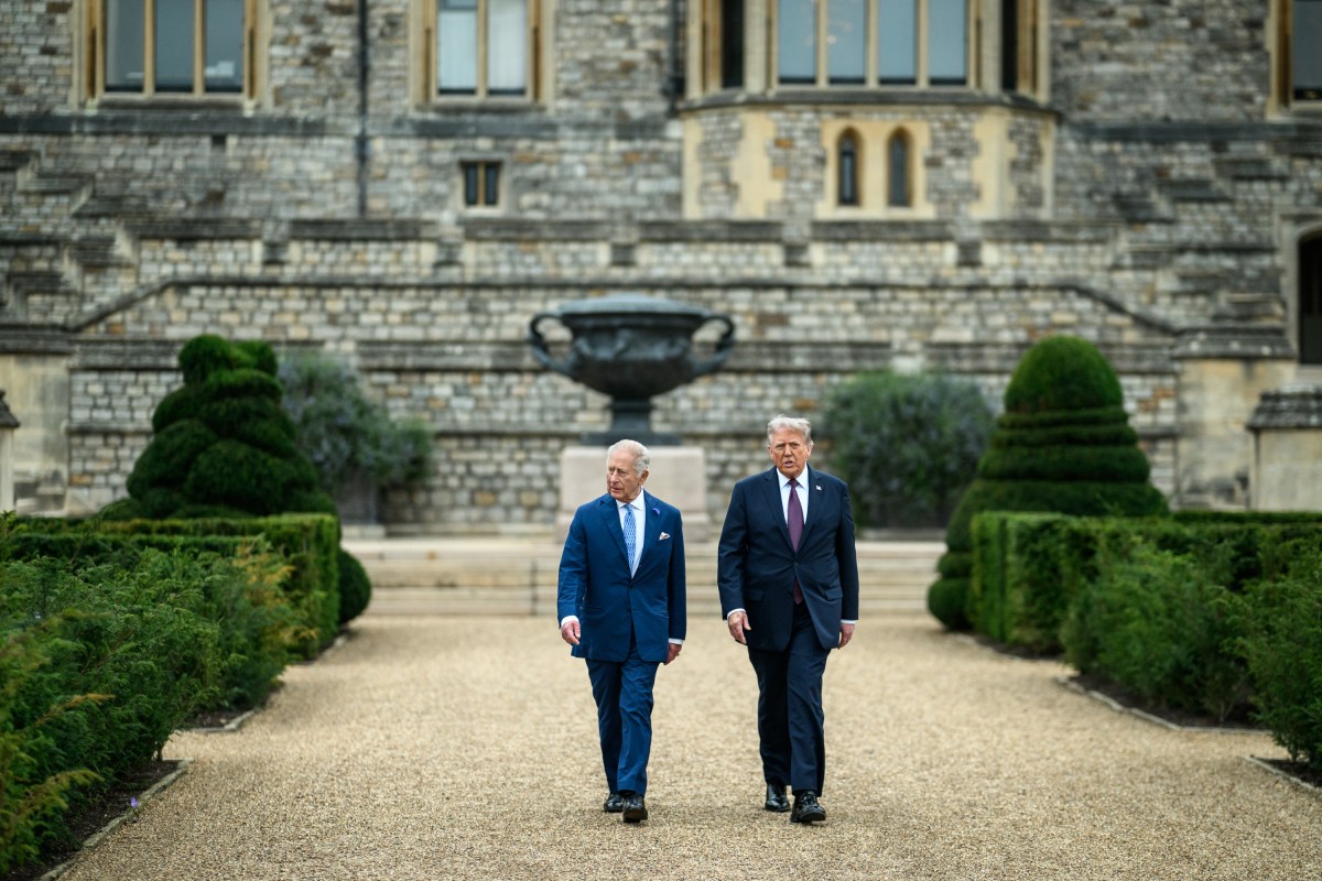 President Donald Trump and King Charles III walk at Windsor Castle in Windsor, England on Wednesday, September 17, 2025. (Official White House Photo by Daniel Torok)