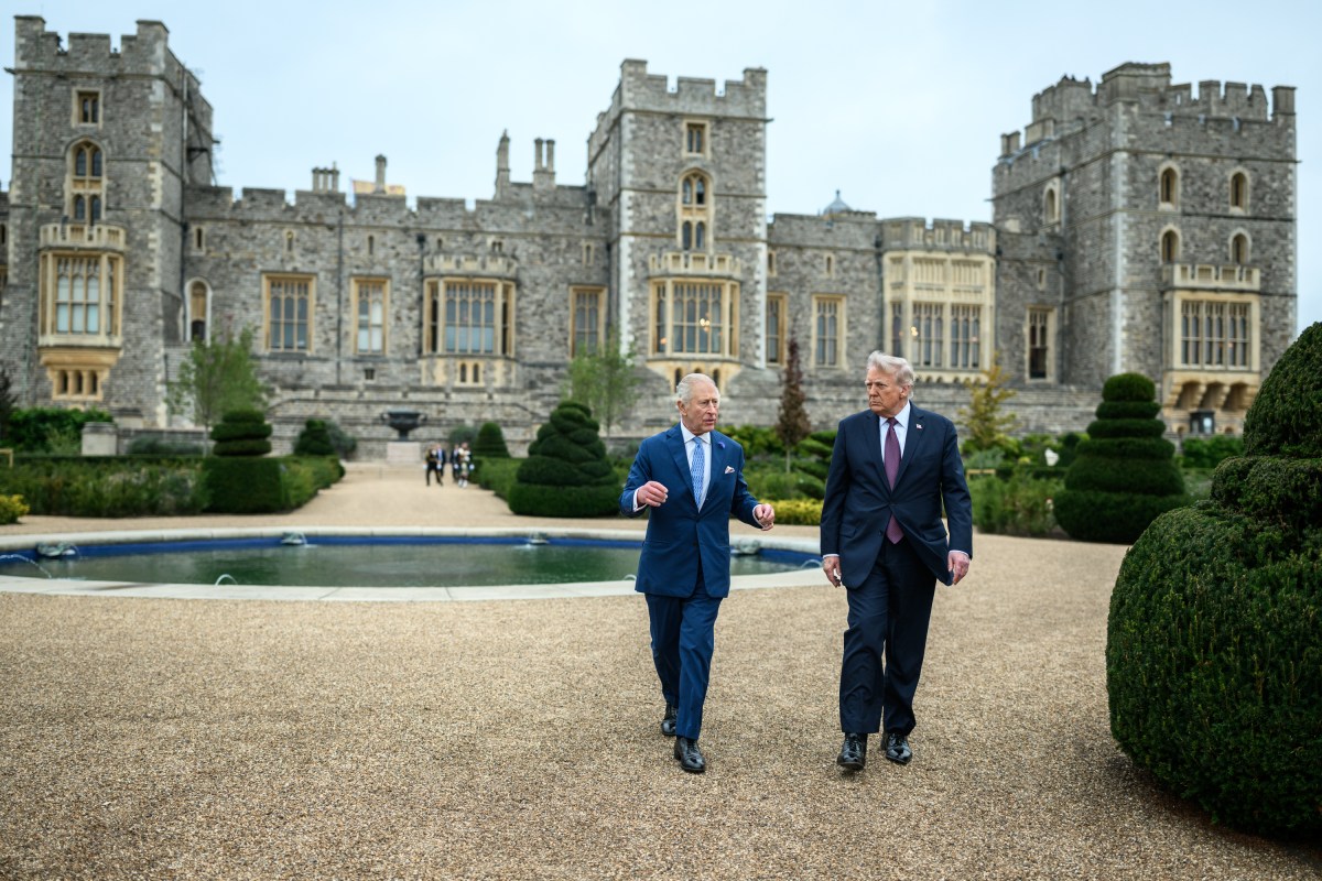 President Donald Trump and King Charles III walk together before a joint musical performance and flyover with U.S. and U.K. military at Windsor Castle in Windsor, England on Wednesday, September 17, 2025. (Official White House Photo by Daniel Torok)