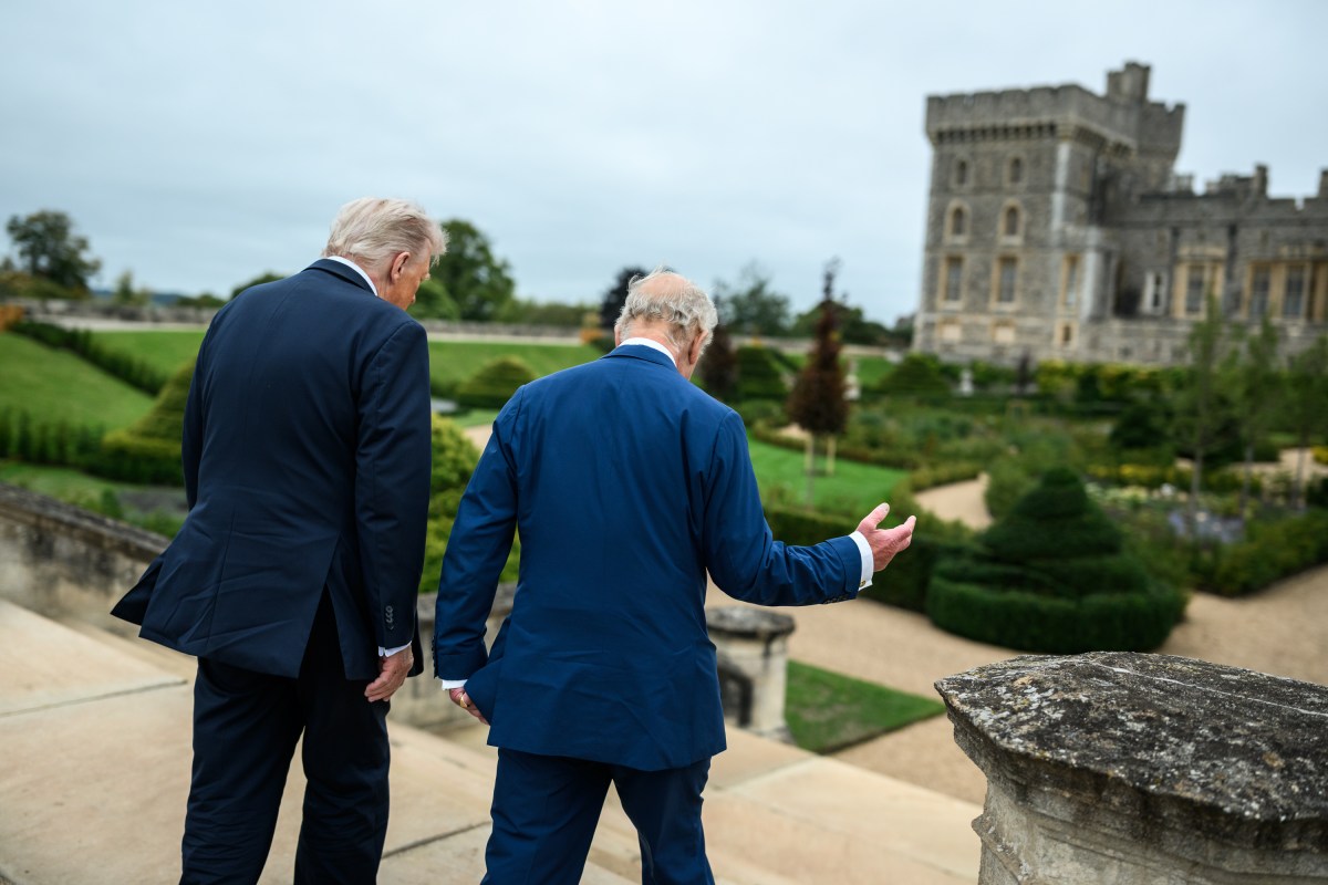President Donald Trump and King Charles III walk towards Windsor Castle after a joint military ceremony on Wednesday, September 17, 2025. (Official White House Photo by Daniel Torok)