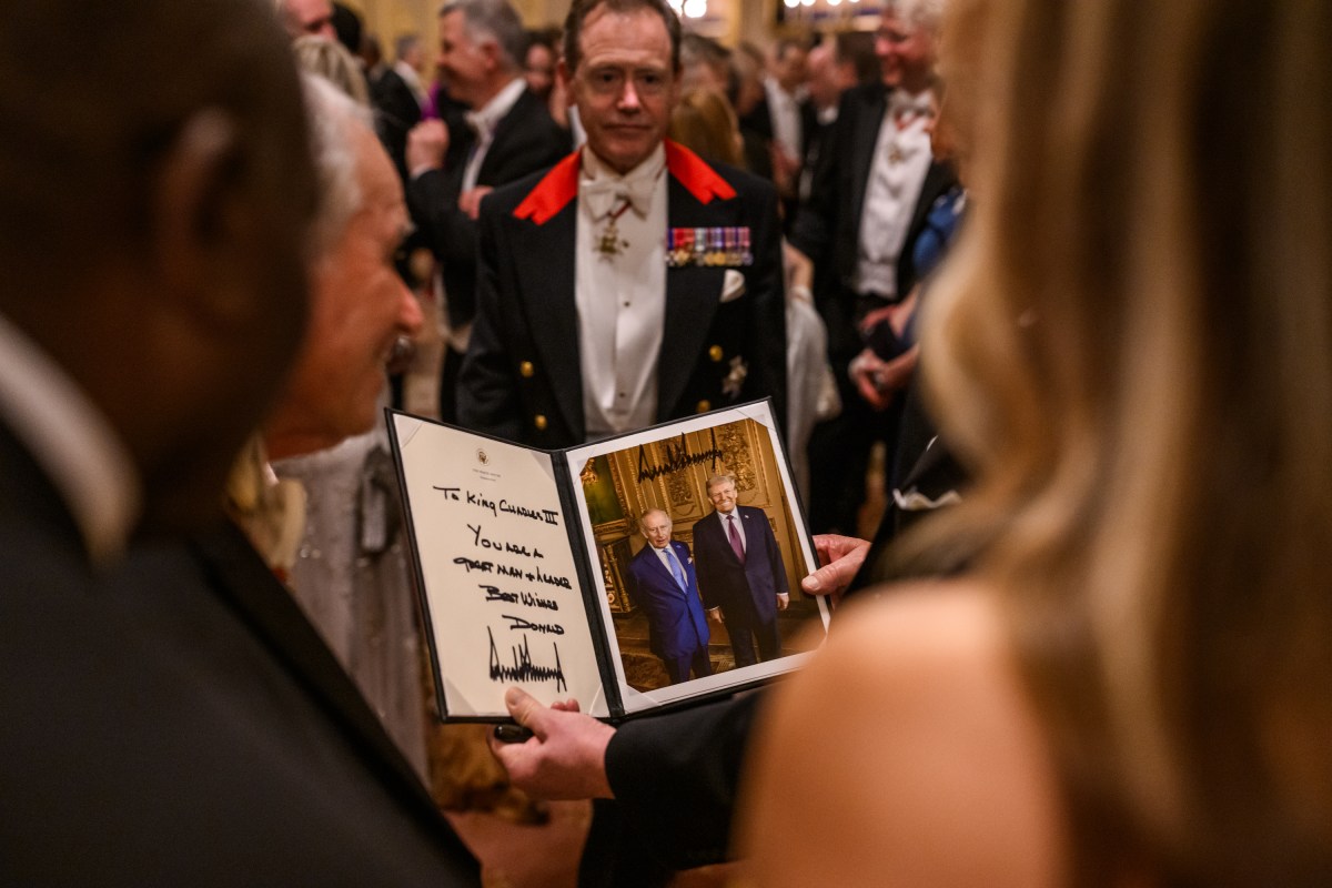 President Donald Trump and First Lady Melania Trump attend a State Banquet with King Charles III and Queen Camilla at Windsor Castle in Windsor, England on Wednesday, September 17, 2025. (Official White House Photo by Daniel Torok)