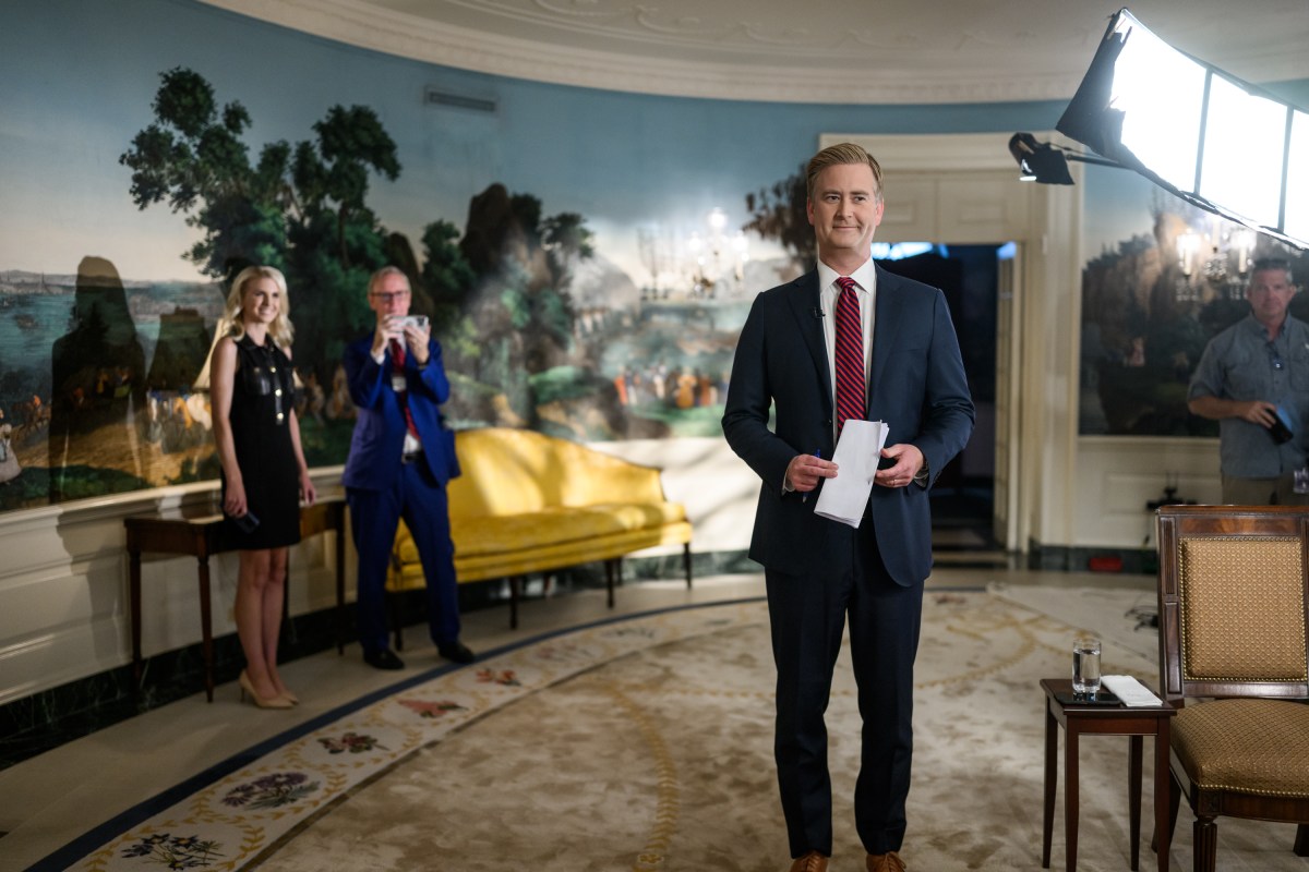 President Donald Trump sits for an interview with Fox News’ Peter Doocy in the Diplomatic Reception Room of the White House, Friday, September 19, 2025. (Official White House Photo by Daniel Torok)