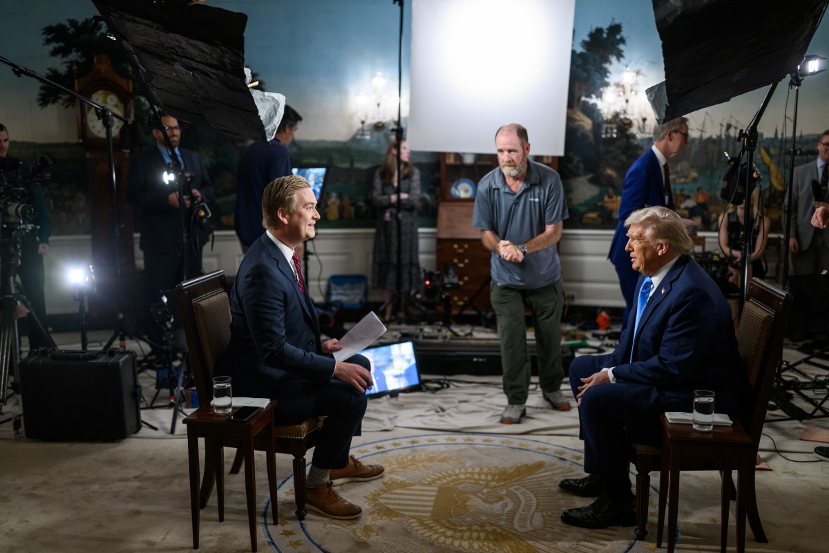 President Donald Trump sits for an interview with Fox News’ Peter Doocy in the Diplomatic Reception Room of the White House, Friday, September 19, 2025. (Official White House Photo by Daniel Torok)