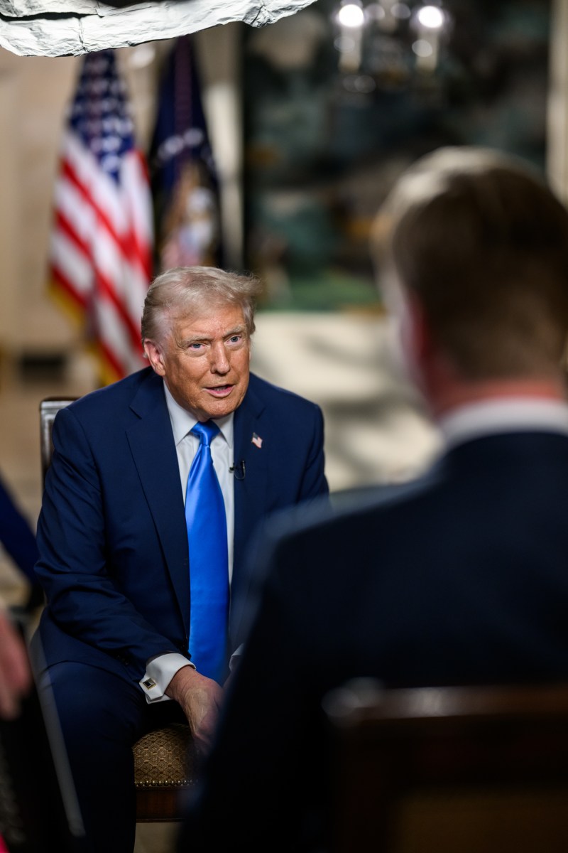 President Donald Trump sits for an interview with Fox News’ Peter Doocy in the Diplomatic Reception Room of the White House, Friday, September 19, 2025. (Official White House Photo by Daniel Torok)