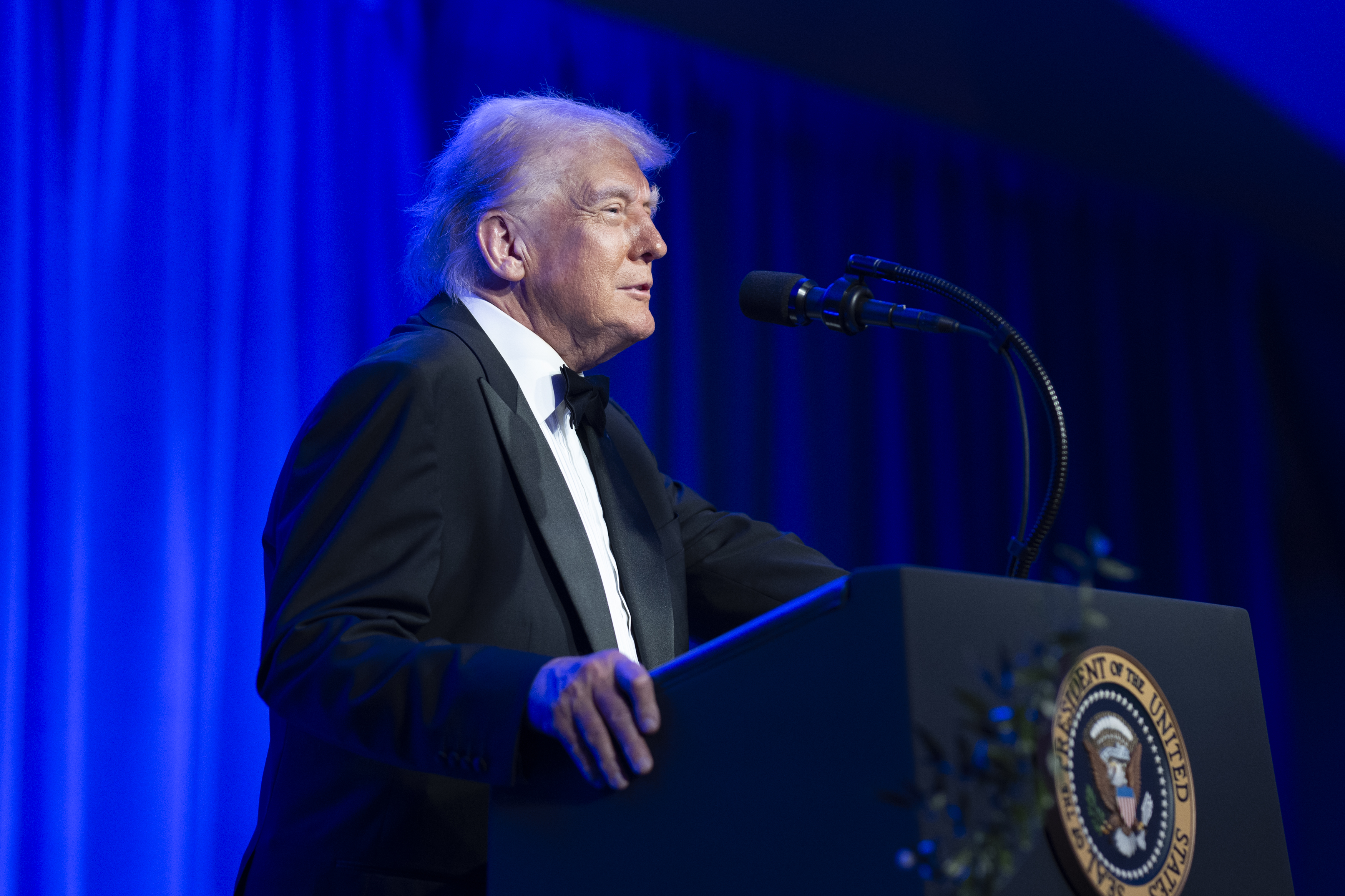 President Donald Trump delivers remarks at the American Cornerstone ...
