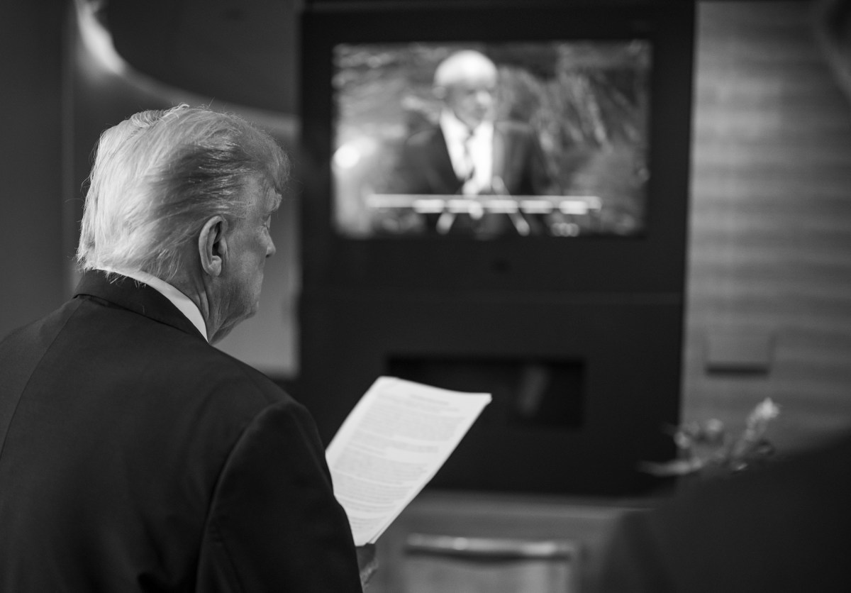 President Donald Trump prepares to deliver remarks to the 80th session of the United Nations General Assembly, Tuesday, September 23, 2025, at U.N. Headquarters in New York City. (Official White House Photo by Daniel Torok)