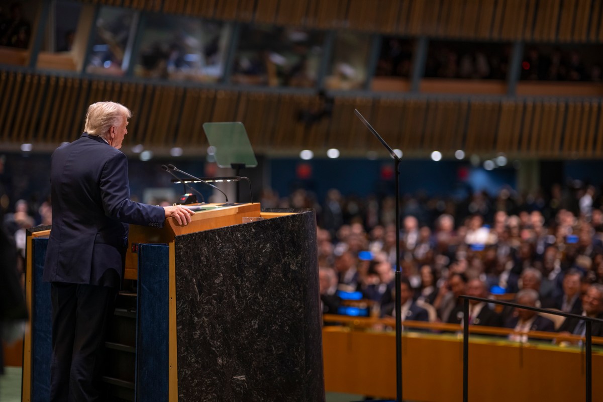 President Donald Trump delivers remarks to the 80th session of the United Nations General Assembly, Tuesday, September 23, 2025, at U.N. Headquarters in New York City. (Official White House Photo by Daniel Torok)