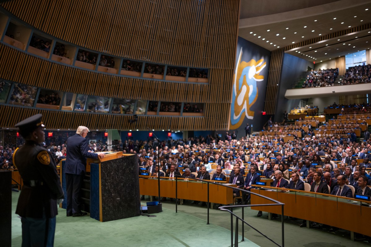 President Donald Trump delivers remarks to the 80th session of the United Nations General Assembly, Tuesday, September 23, 2025, at U.N. Headquarters in New York City. (Official White House Photo by Daniel Torok)