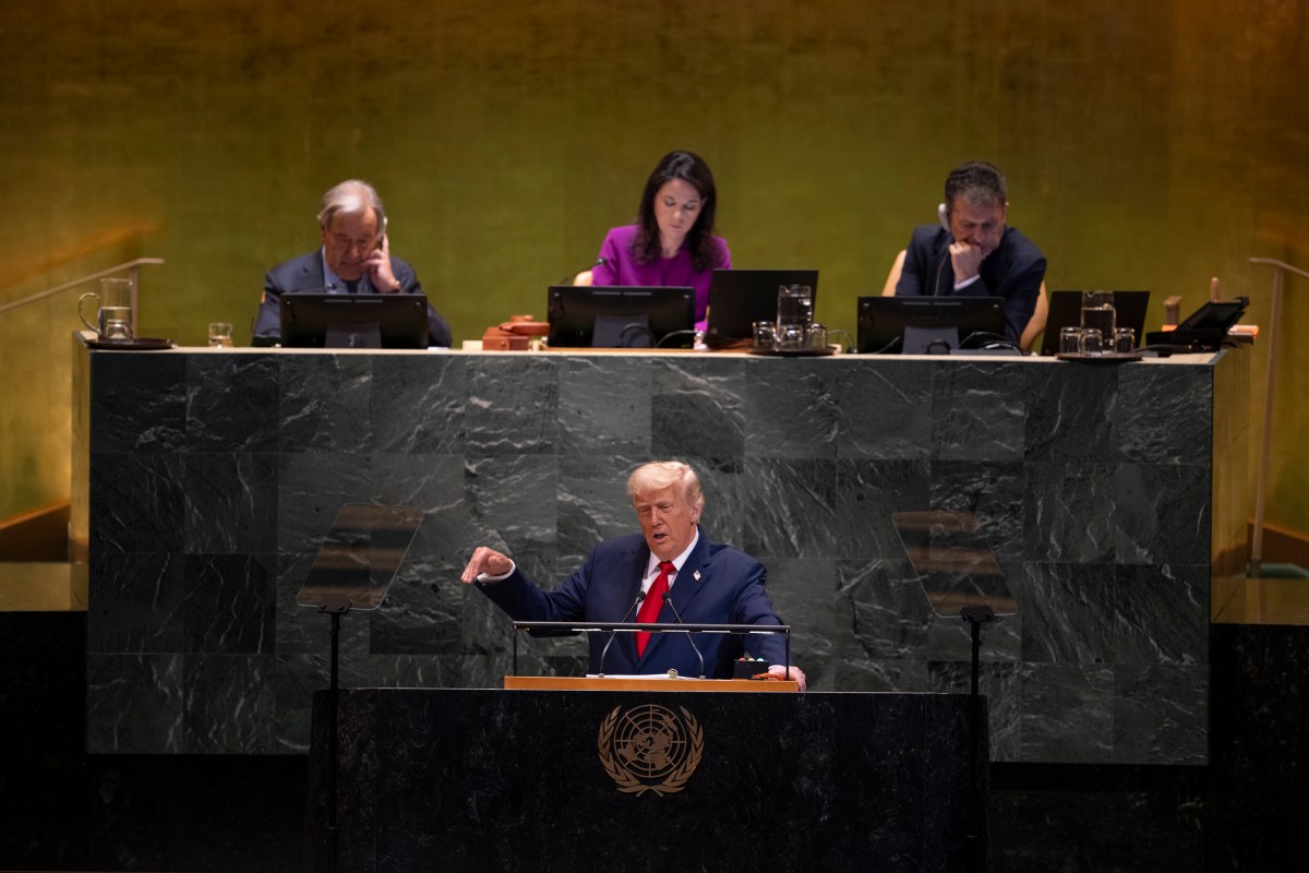 President Donald Trump delivers remarks to the 80th session of the United Nations General Assembly, Tuesday, September 23, 2025, at U.N. Headquarters in New York City. (Official White House Photo by Daniel Torok)