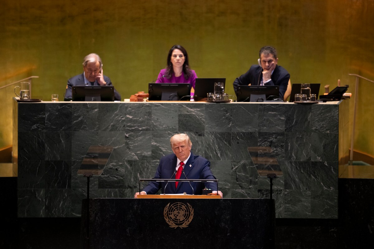 President Donald Trump delivers remarks to the 80th session of the United Nations General Assembly, Tuesday, September 23, 2025, at U.N. Headquarters in New York City. (Official White House Photo by Daniel Torok)