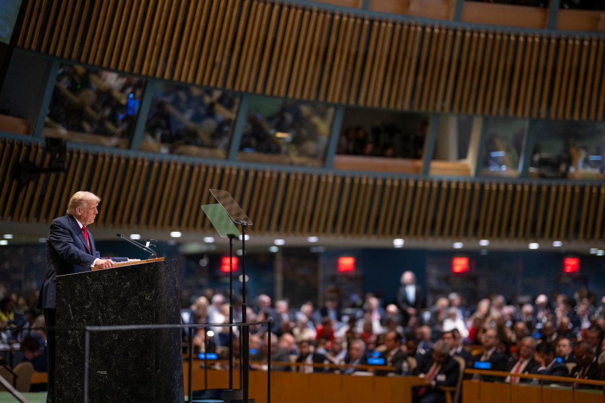 President Donald Trump delivers remarks to the 80th session of the United Nations General Assembly, Tuesday, September 23, 2025, at U.N. Headquarters in New York City. (Official White House Photo by Daniel Torok)