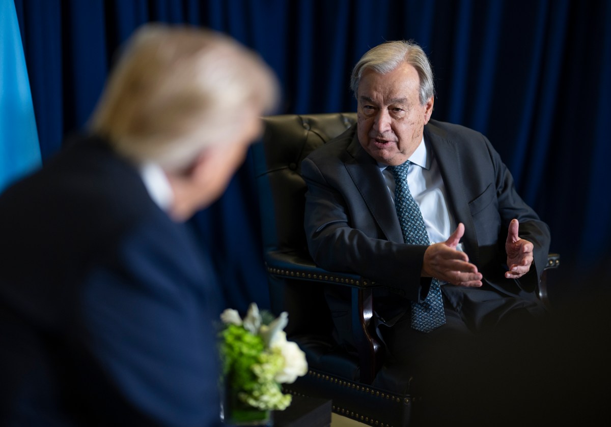 President Donald Trump participates in a bilateral meeting with U.N. Secretary General Antonio Guterres, Tuesday, September 23, 2025, at United Nations Headquarters in New York City. (Official White House Photo by Daniel Torok)