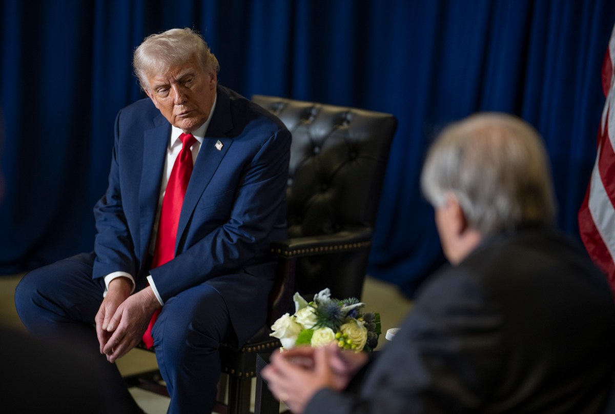 President Donald Trump participates in a bilateral meeting with U.N. Secretary General Antonio Guterres, Tuesday, September 23, 2025, at United Nations Headquarters in New York City. (Official White House Photo by Daniel Torok)
