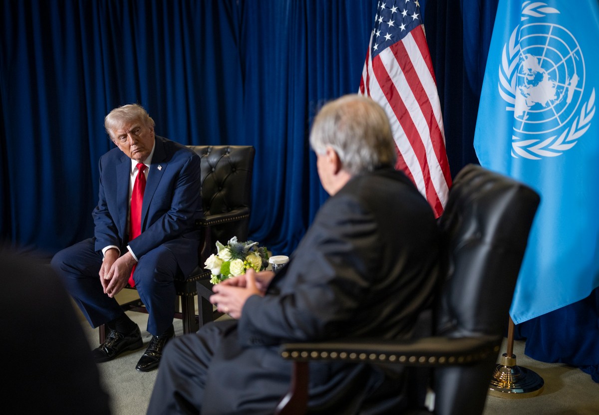 President Donald Trump participates in a bilateral meeting with U.N. Secretary General Antonio Guterres, Tuesday, September 23, 2025, at United Nations Headquarters in New York City. (Official White House Photo by Daniel Torok)