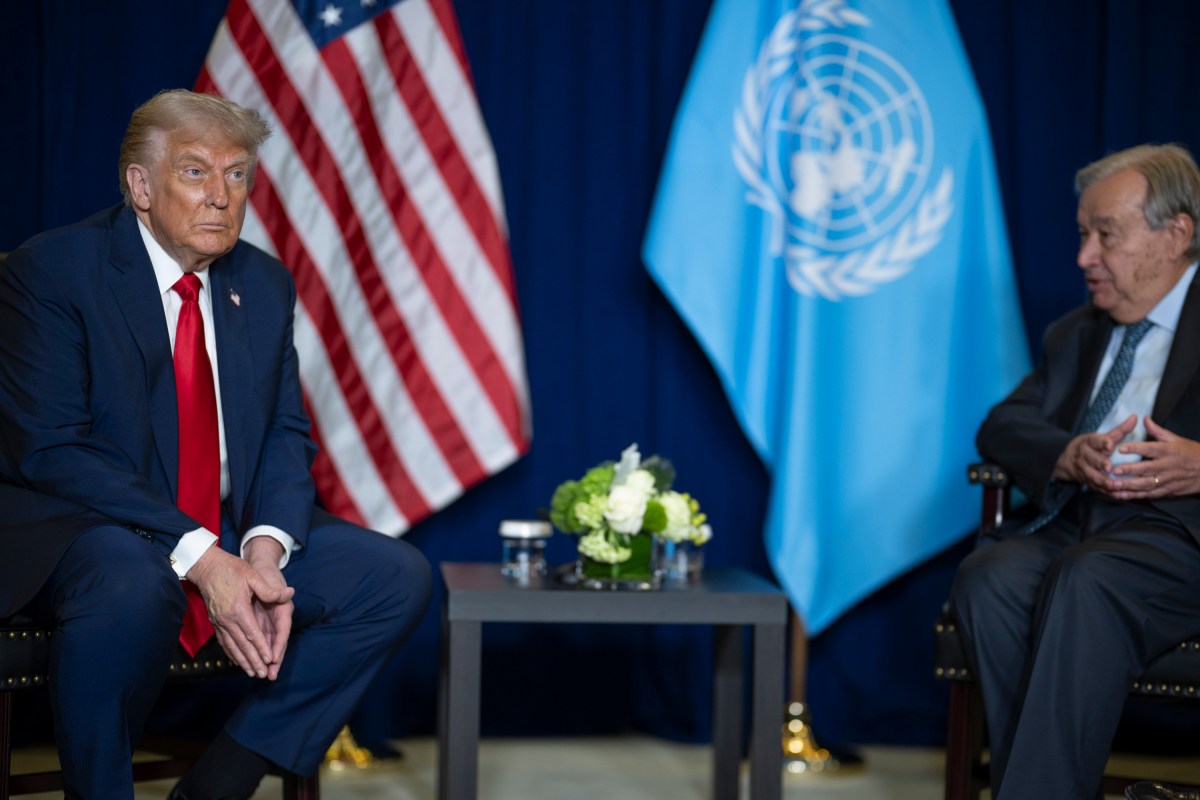 President Donald Trump participates in a bilateral meeting with U.N. Secretary General Antonio Guterres, Tuesday, September 23, 2025, at United Nations Headquarters in New York City. (Official White House Photo by Daniel Torok)
