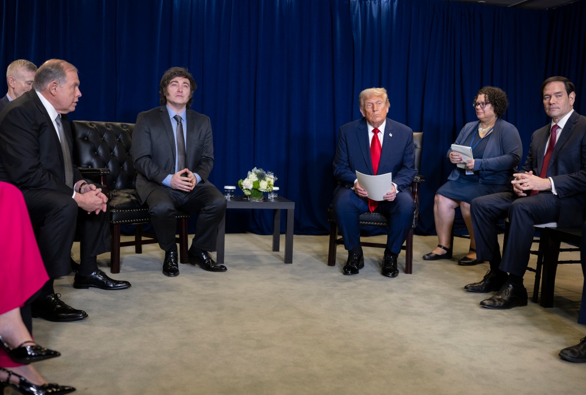 President Donald Trump participates in a pull-aside meeting with Javier Milei, President of Argentina, at the United Nations Headquarters in New York City, Tuesday, September 23, 2025. (Official White House Photo by Daniel Torok)