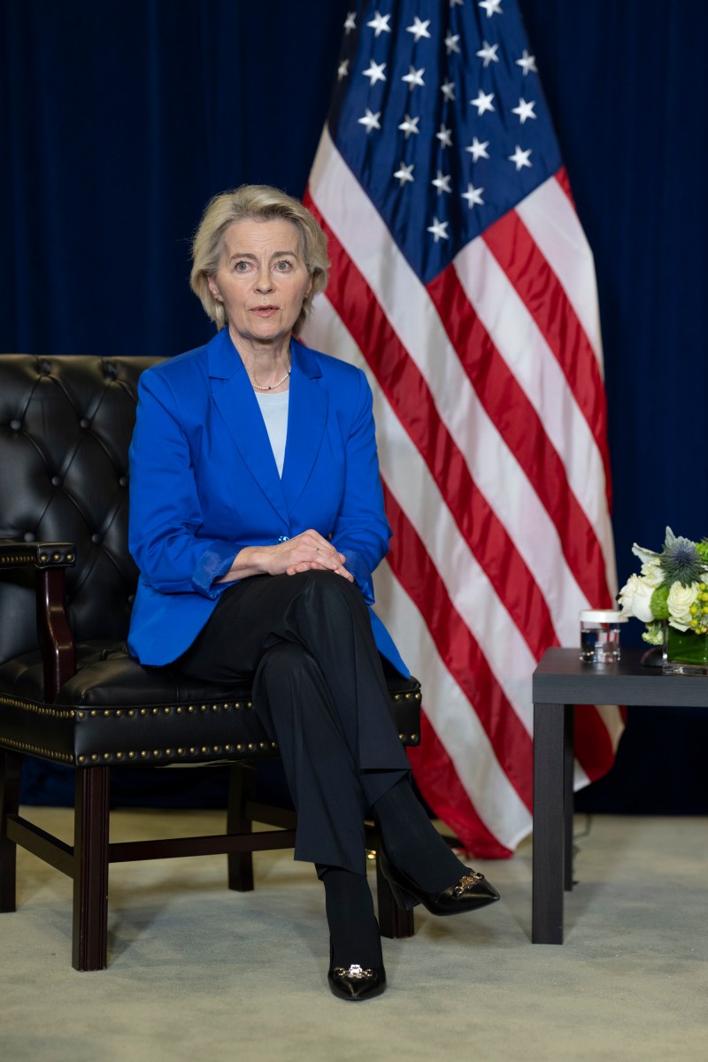 President Donald Trump participates in a pull-aside meeting with Ursula von der Leyen, President of the European Commission, at the United Nations Headquarters in New York City, Tuesday, September 23, 2025. (Official White House Photo by Daniel Torok)