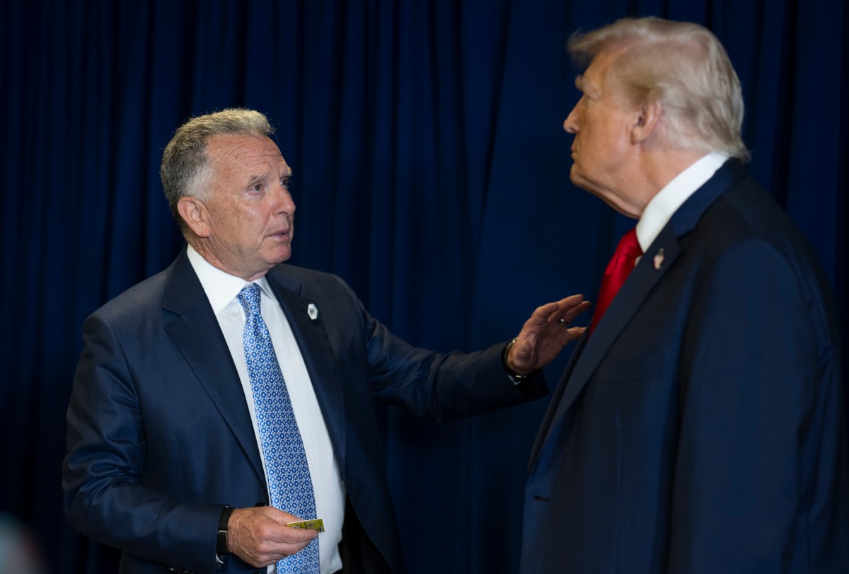 President Donald Trump speaks to Steve Witkoff during the 80th session of the United Nations General Assembly, Tuesday, September 23, 2025, at U.N. Headquarters in New York City. (Official White House Photo by Daniel Torok)