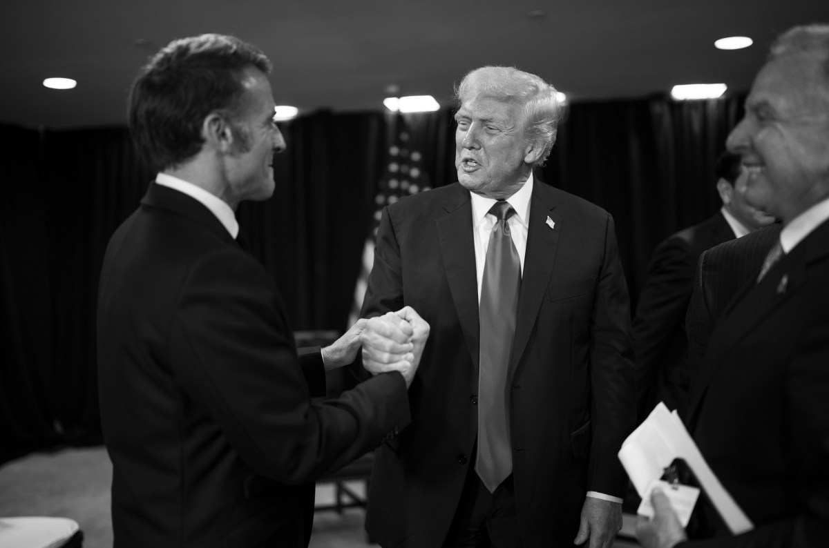 President Donald Trump meets with French President Emmanuel Macron at the United Nations Headquarters in New York City, Tuesday, September 23, 2025. (Official White House Photo by Daniel Torok)