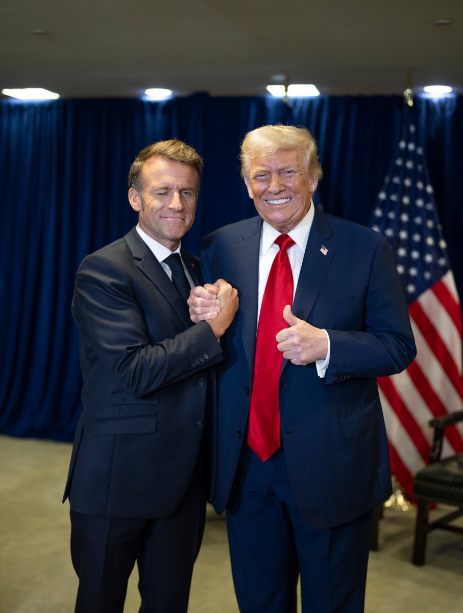 President Donald Trump meets with French President Emmanuel Macron at the United Nations Headquarters in New York City, Tuesday, September 23, 2025. (Official White House Photo by Daniel Torok)