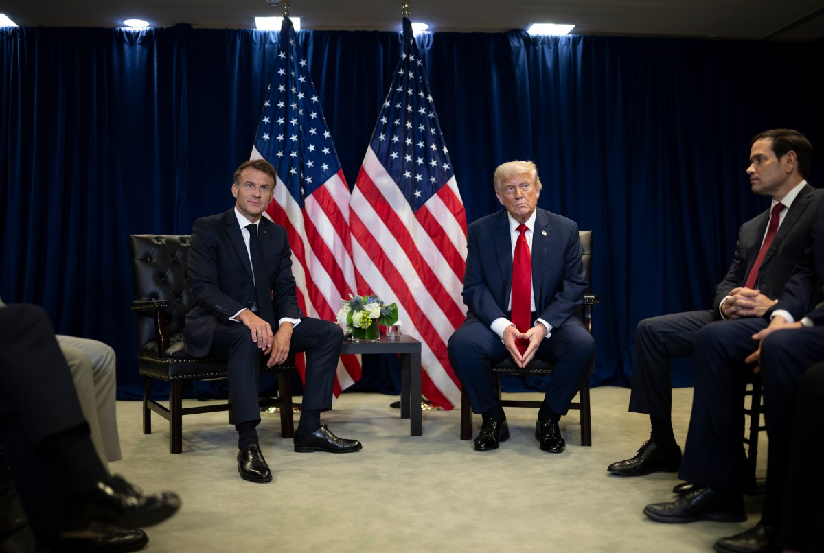 President Donald Trump meets with French President Emmanuel Macron at the United Nations Headquarters in New York City, Tuesday, September 23, 2025. (Official White House Photo by Daniel Torok)