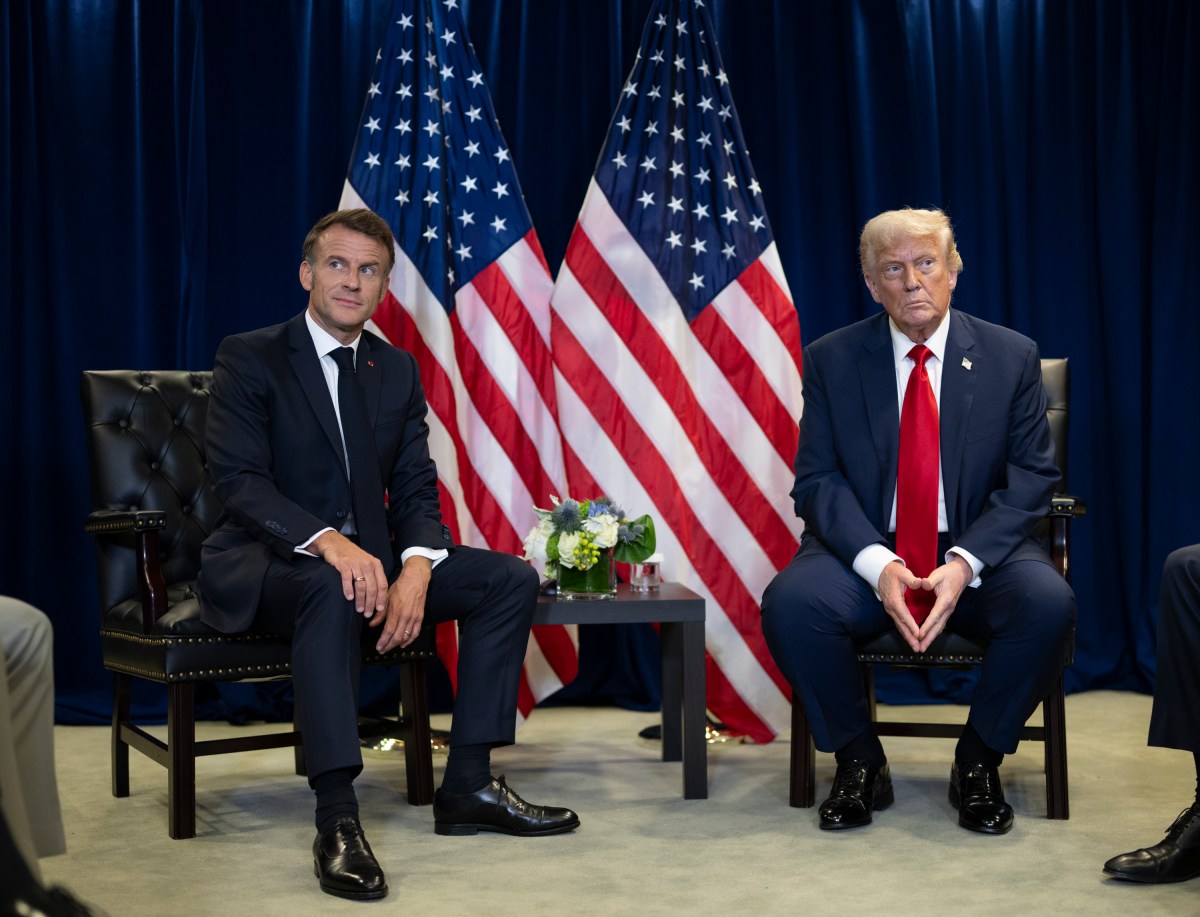 President Donald Trump meets with French President Emmanuel Macron at the United Nations Headquarters in New York City, Tuesday, September 23, 2025. (Official White House Photo by Daniel Torok)
