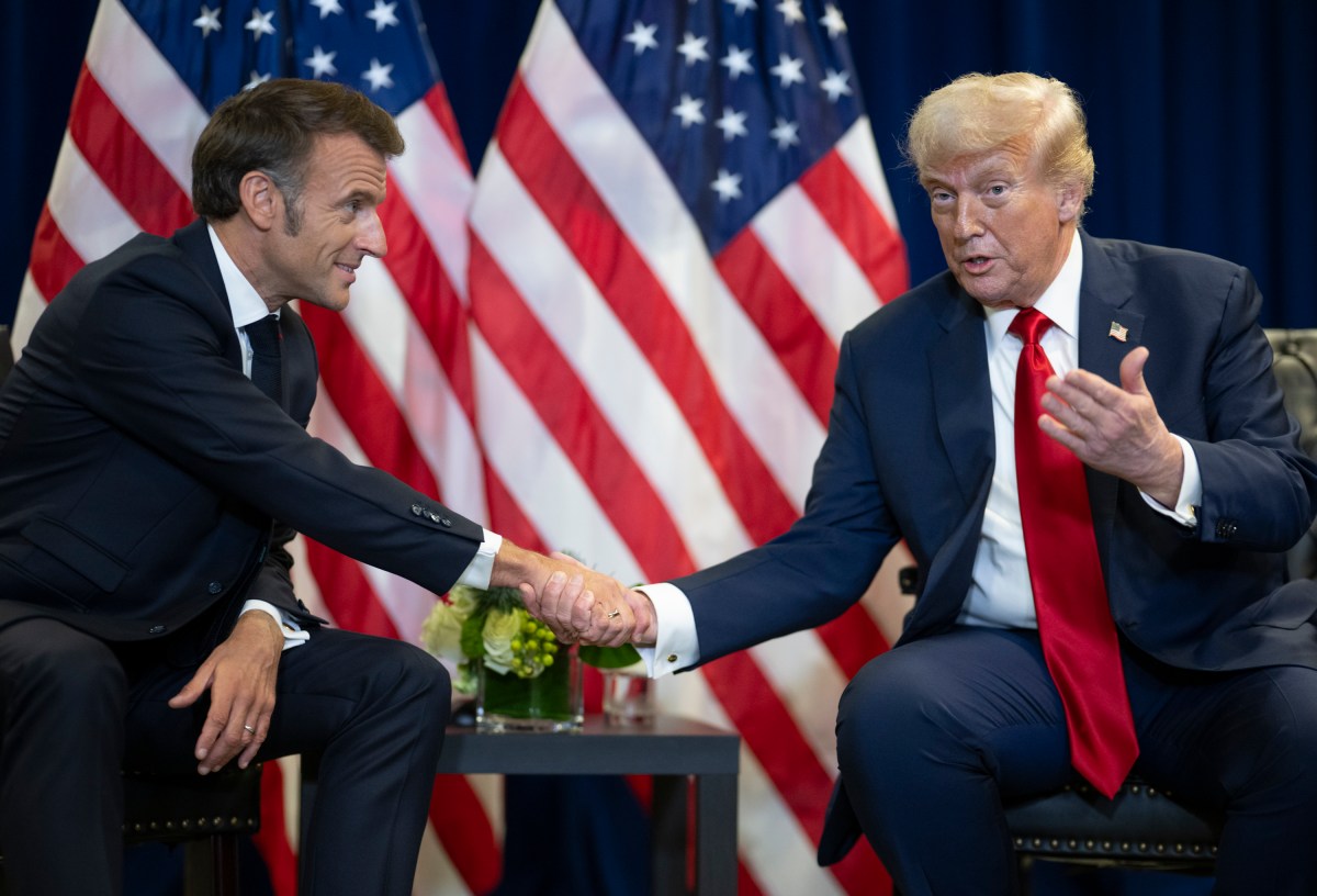 President Donald Trump meets with French President Emmanuel Macron at the United Nations Headquarters in New York City, Tuesday, September 23, 2025. (Official White House Photo by Daniel Torok)