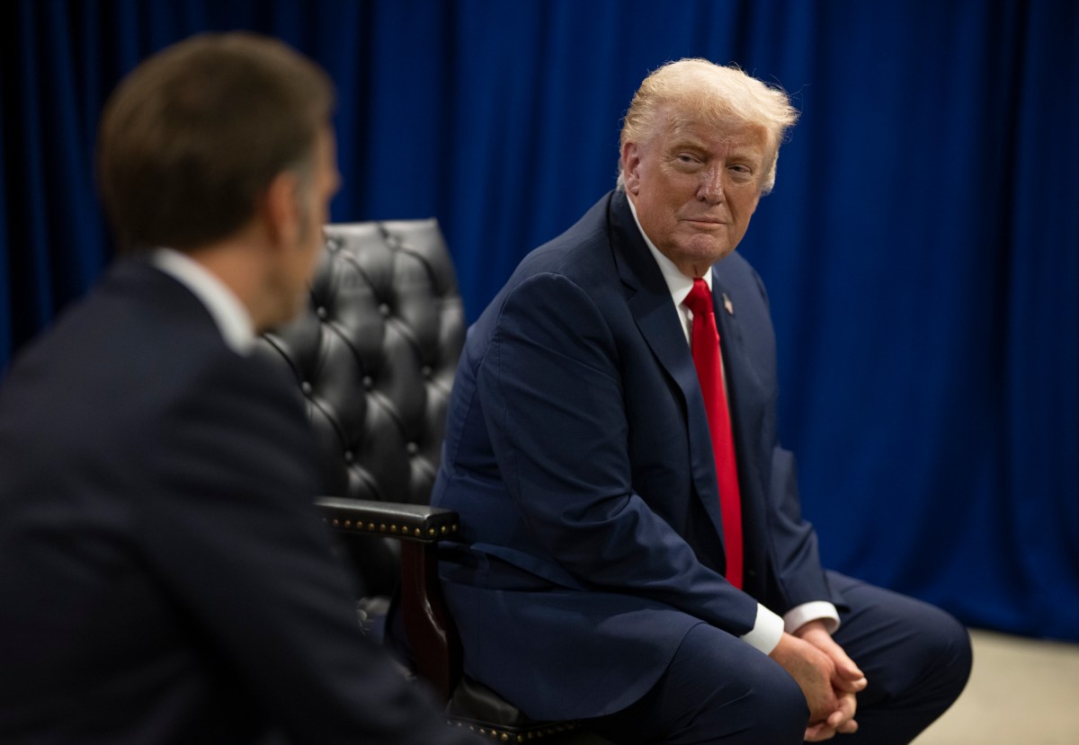 President Donald Trump meets with French President Emmanuel Macron at the United Nations Headquarters in New York City, Tuesday, September 23, 2025. (Official White House Photo by Daniel Torok)