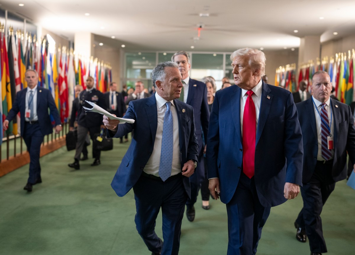 President Donald Trump walks out with Steve Witkoff after taking part in bilateral meetings at the United Nations Headquarters in New York City, Tuesday, September 23, 2025. (Official White House Photo by Daniel Torok)