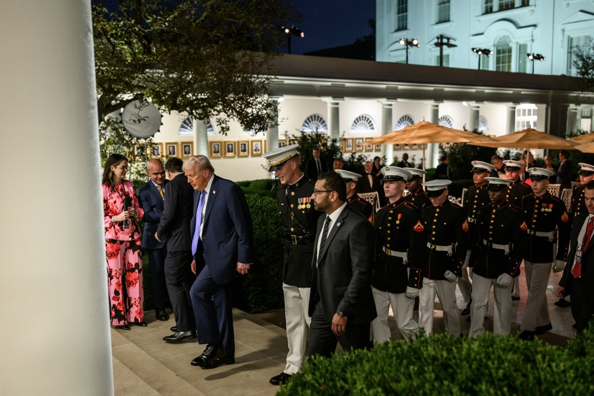 President Donald Trump hosts members of the U.S. Marine Corps Silent Drill Platoon in the Oval Office, Wednesday, September 24, 2025.  (Official White House Photo by Molly Riley)