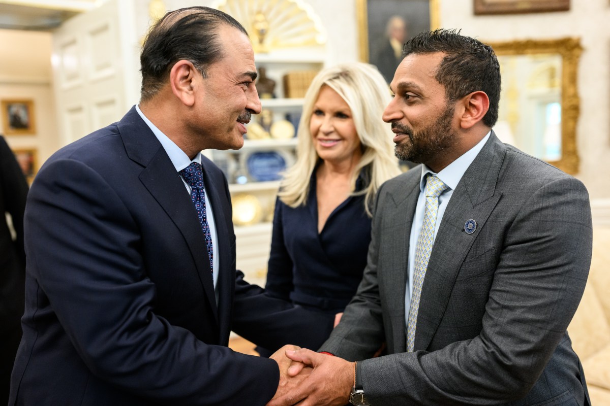 FBI Director Kash Patel shakes hands with Field Marshal Asim Munir of Pakistan before a meeting with President Donald Trump, Thursday, September 25, 2025, in the Oval Office. (Official White House Photo by Daniel Torok)