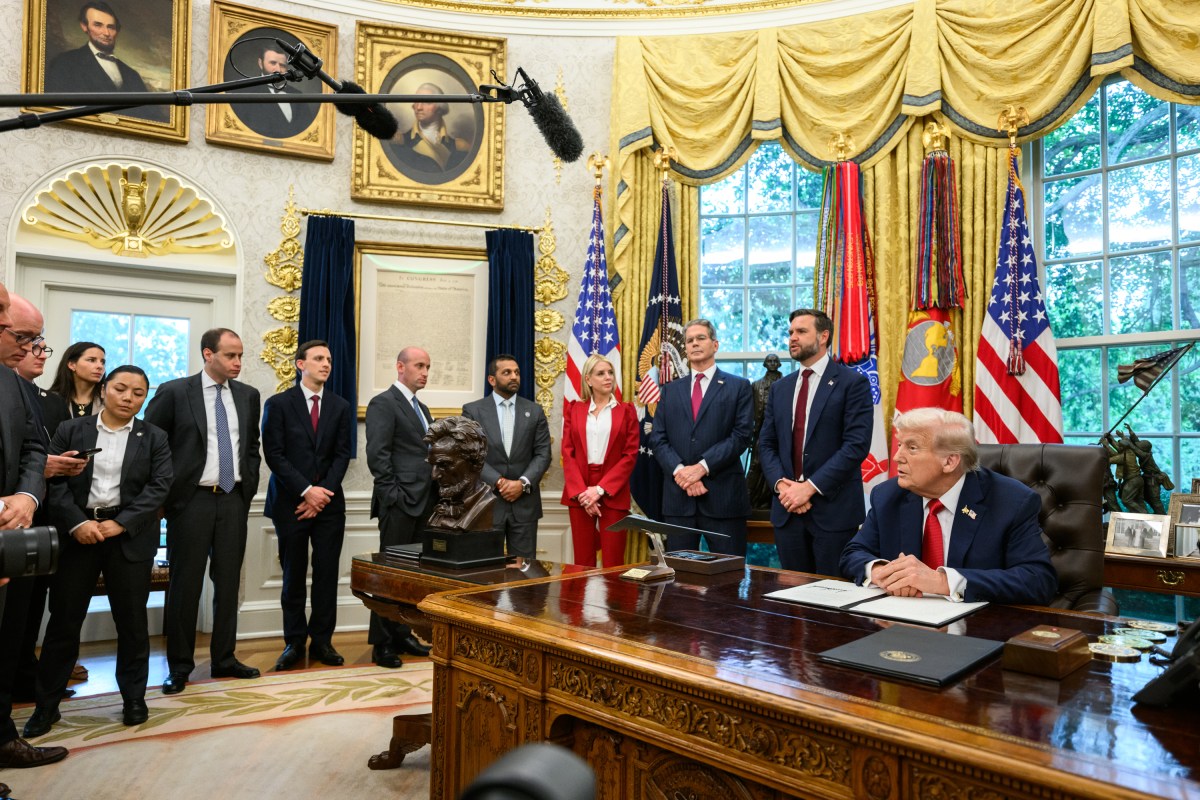 President Donald Trump answers question from the media while signing proclamations and executive orders, Thursday, September 25, 2025, in the Oval Office. (Official White House Photo by Joyce N. Boghosian)