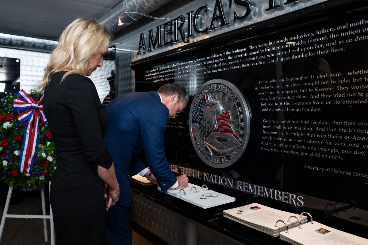President Donald Trump and First Lady Melania Trump attend an event at the Pentagon in Arlington, Virginia to commemorate the 24th anniversary of the September 11, 2001 terrorist attacks, Thursday, September 1, 2025. (Official White House Photo by Andrea Hanks)