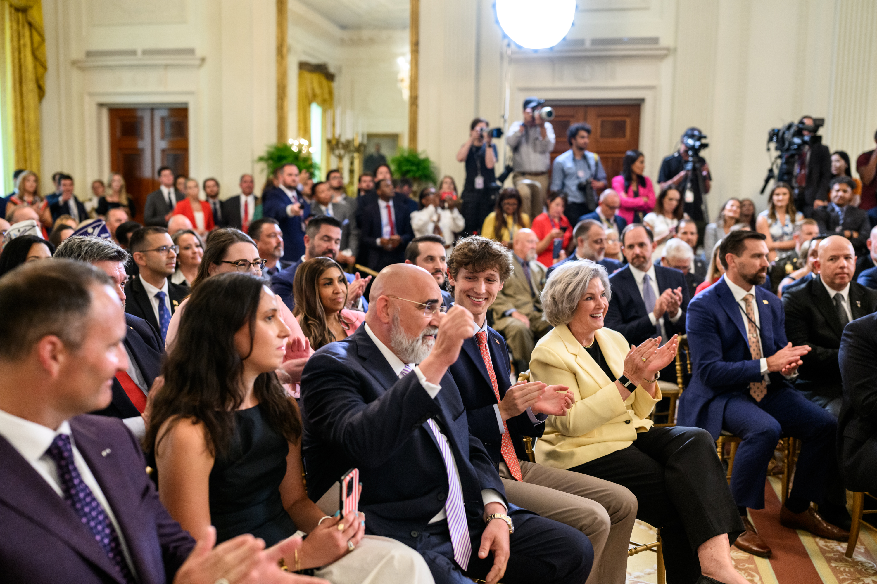 President Donald Trump delivers remarks at a National Purple Heart
