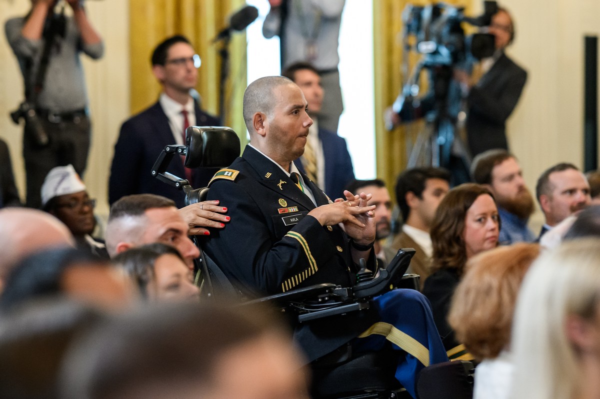 President Donald Trump delivers remarks at a National Purple Heart Day ceremony in the East Room, Thursday, August 7, 2025. (Official White House Photo by Joyce N. Boghosian)