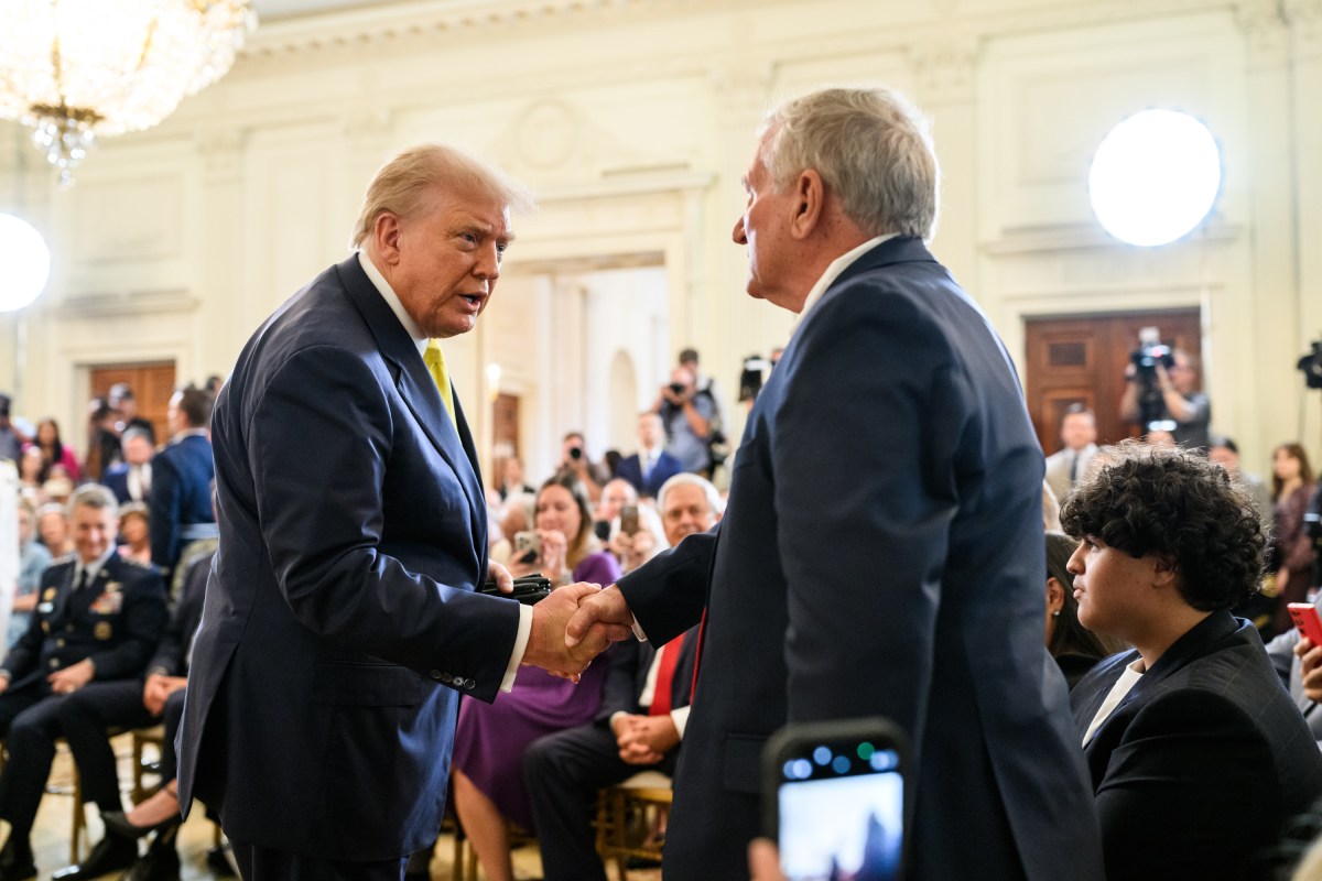 President Donald Trump greets members of the crowd after signing a proclamation recognizing National Purple Heart Day in the East Room, Thursday, August 7, 2025. (Official White House Photo by Joyce N. Boghosian)